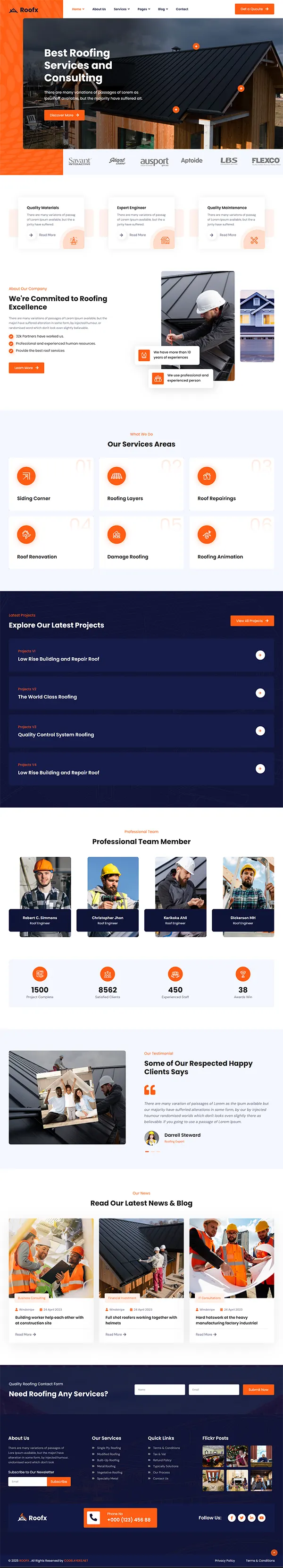 Roofx - Roofing Services Joomla 6 Template | Construction